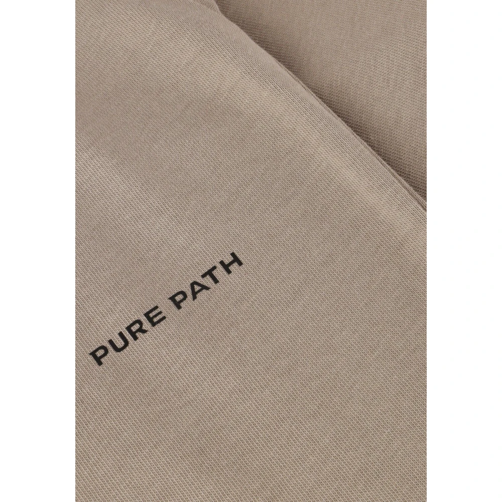 Pure Path Taupe Loose Fit Crewneck T-shirt Beige Heren