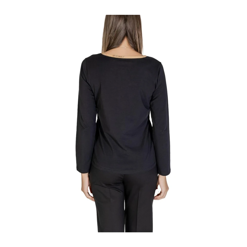 Alviero Martini 1a Classe Zwarte katoenen stretchtops & T-shirts Black Dames