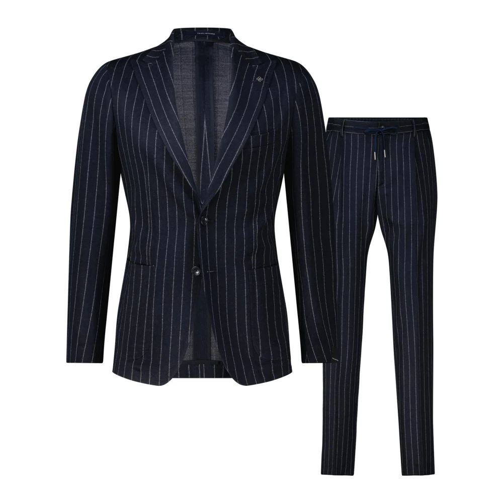 Tagliatore Gestreept Compleet Pak Derrick Blue Heren