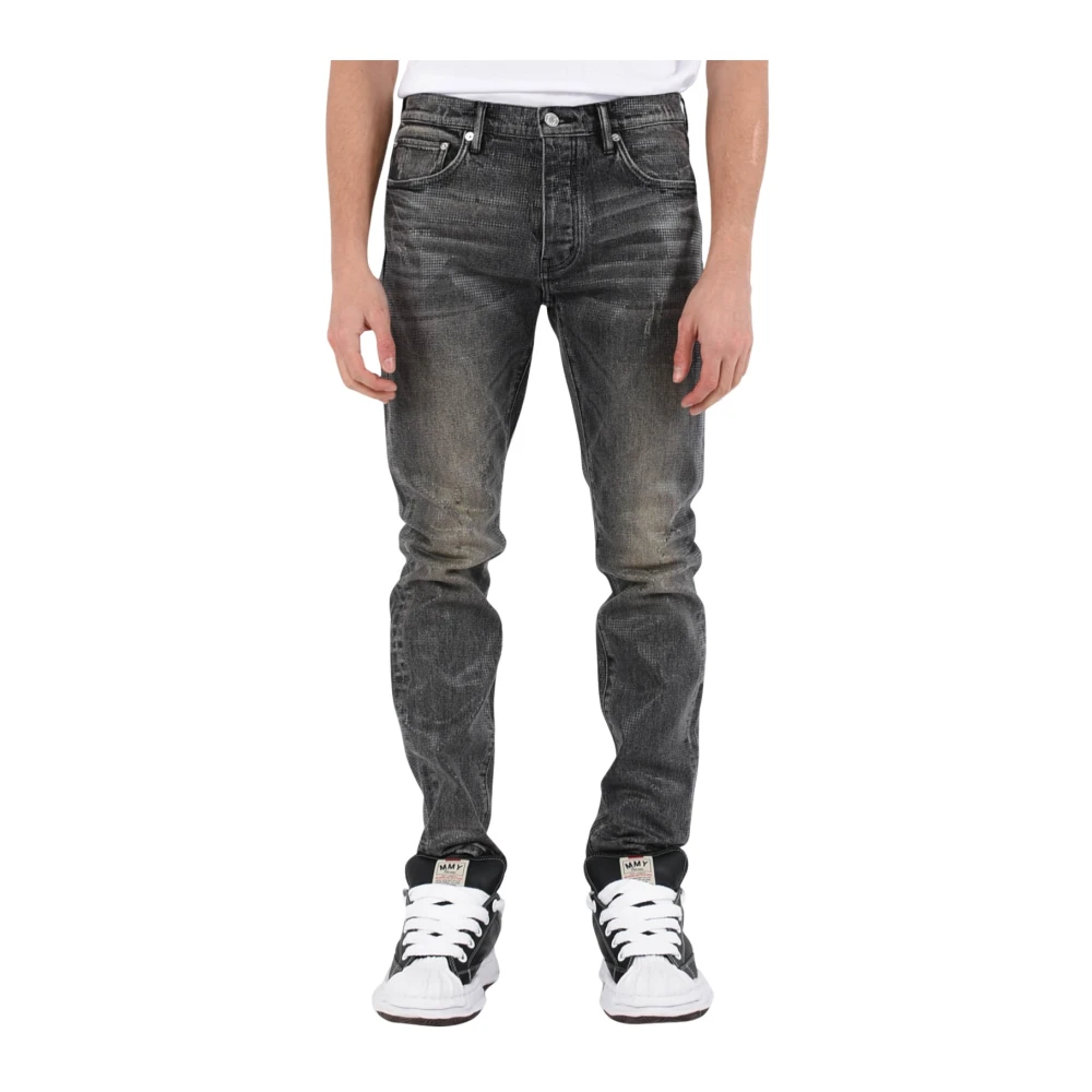 Purple Brand Skinny Tiled Overlay Denim Jeans Gray Heren