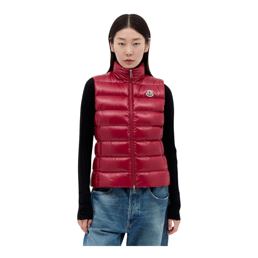 Moncler Gewatteerd Donsvest Red Dames