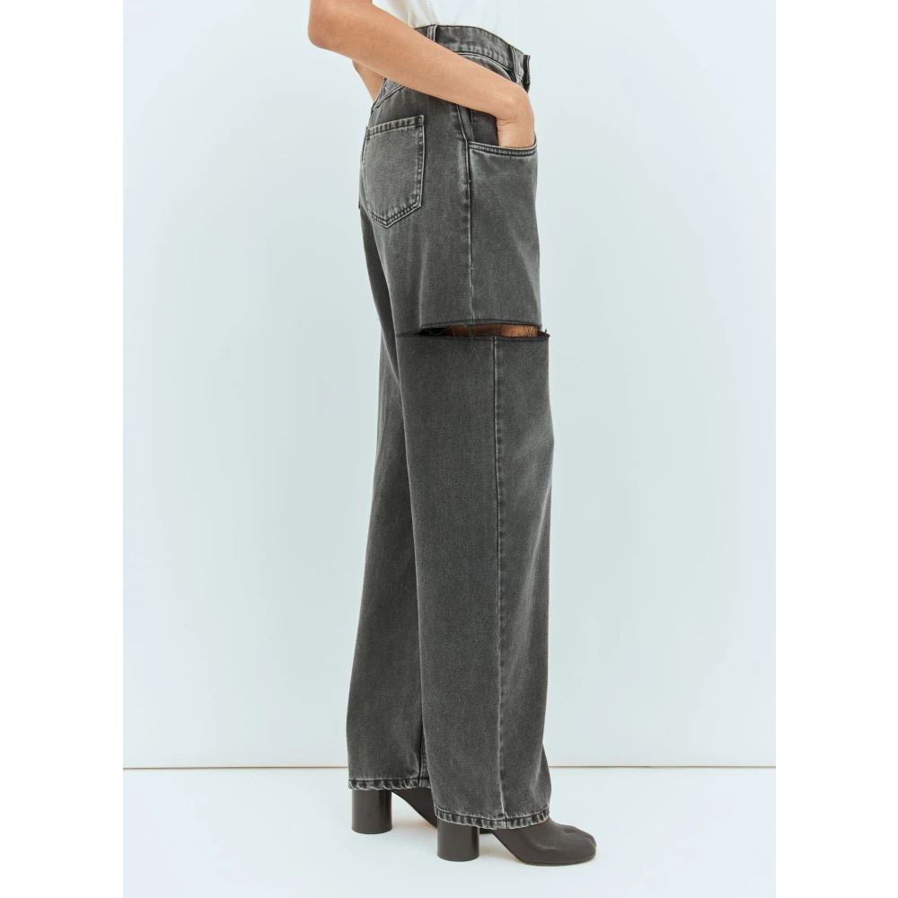 Maison Margiela Wide-leg Cut-Out Jeans Black Dames