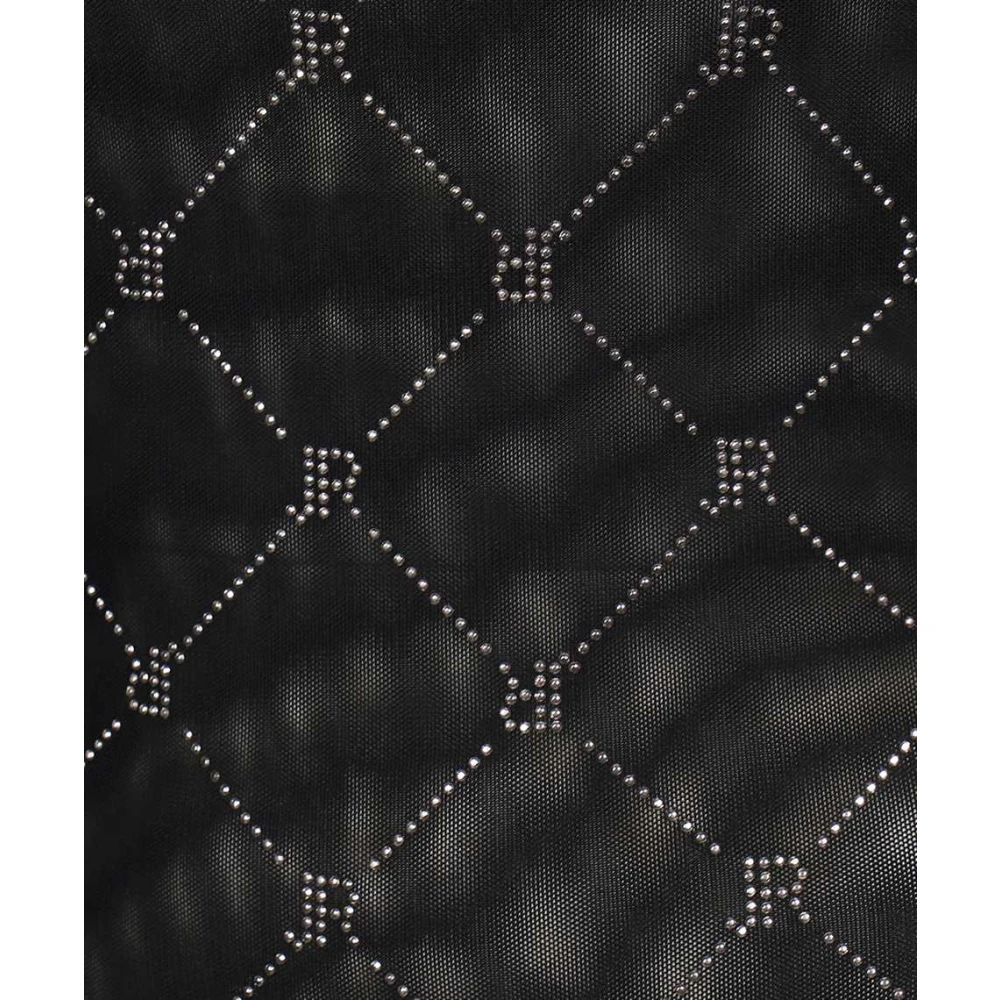 John Richmond Monogram Geborduurde Bodysuit Black Dames