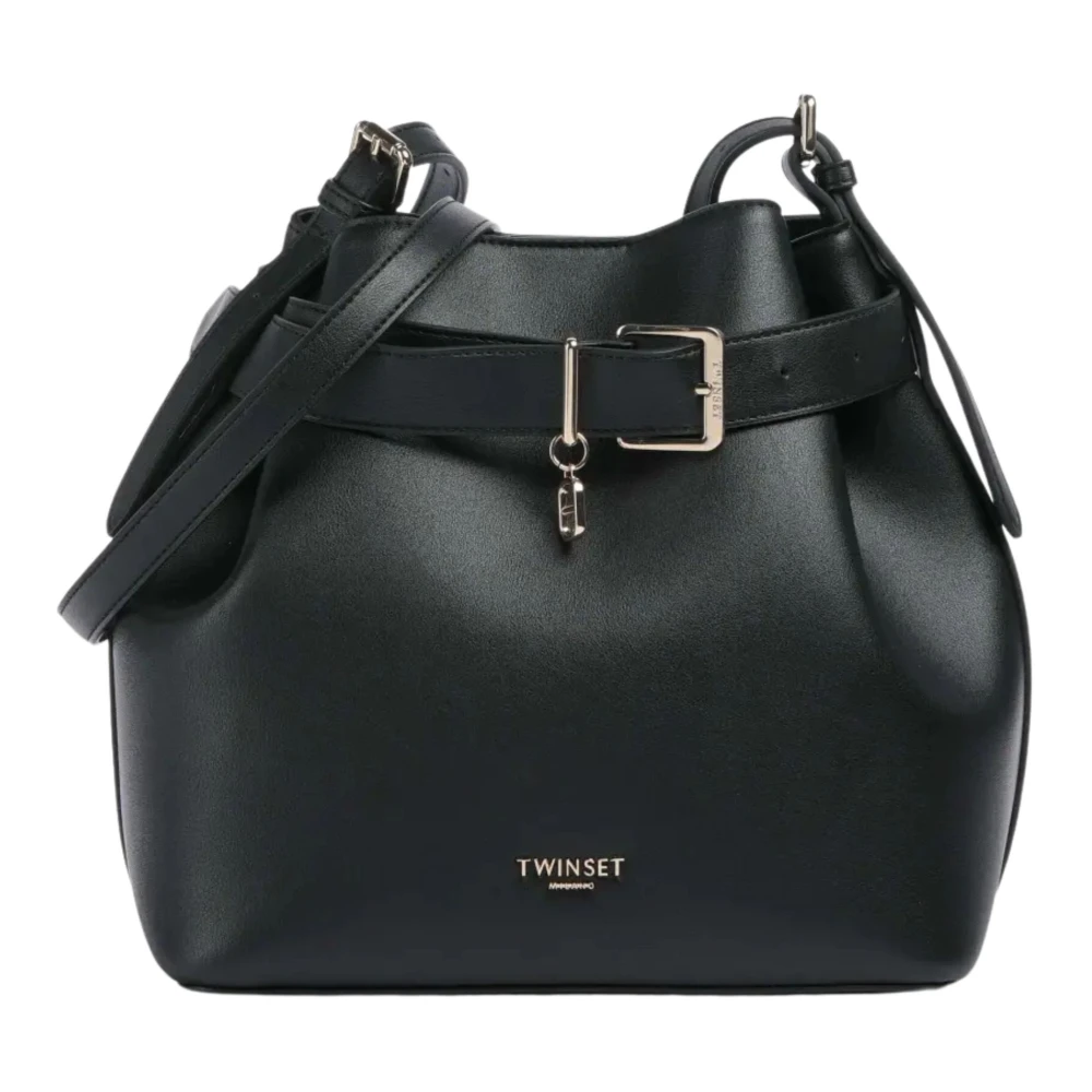 Twinset Zwarte Schoudertas met Magneetsluiting Black Dames