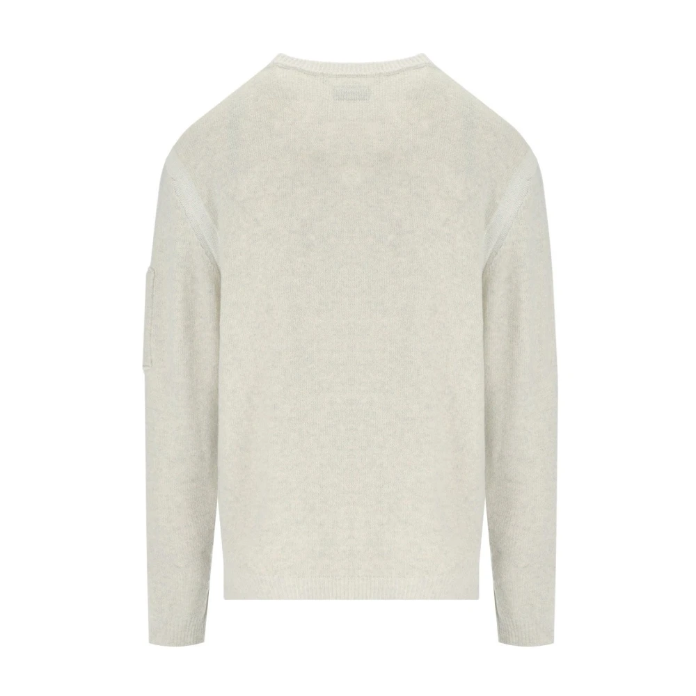 C.P. Company Witte Melange Crewneck Trui met Vanisé White Heren