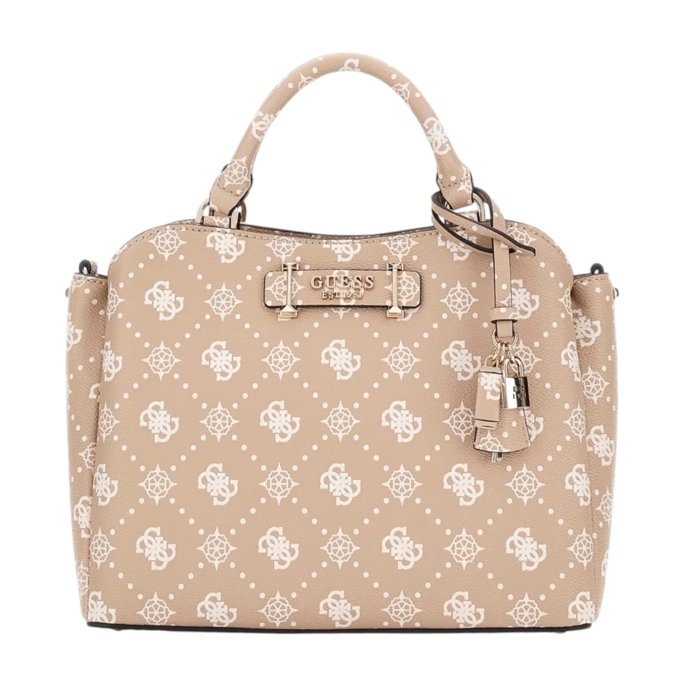 Guess Women's Beige Elegant Girlfriend Satchel Handbag