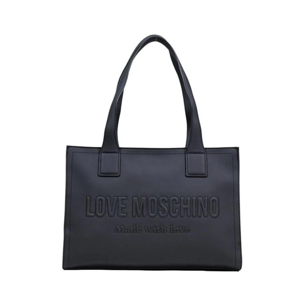 Love Moschino Women's Black Shopping Bags, One Size, Polyethylene Handbag