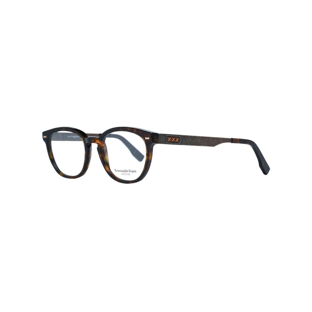 Ermenegildo Zegna Bruine Ronde Optische Brillen voor Mannen Brown Heren