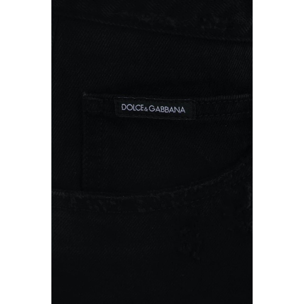 Dolce & Gabbana Heren Denim Broeken met Plaat Black Heren