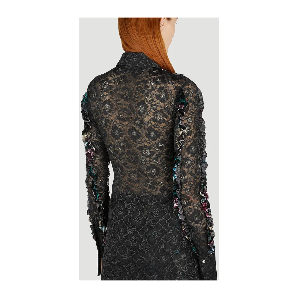 Rave Review Yrsa Kant Shirt Black Dames