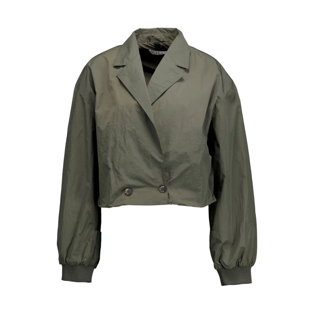 10Days Cropped Blazer Jas in Donkergroen Gray Dames