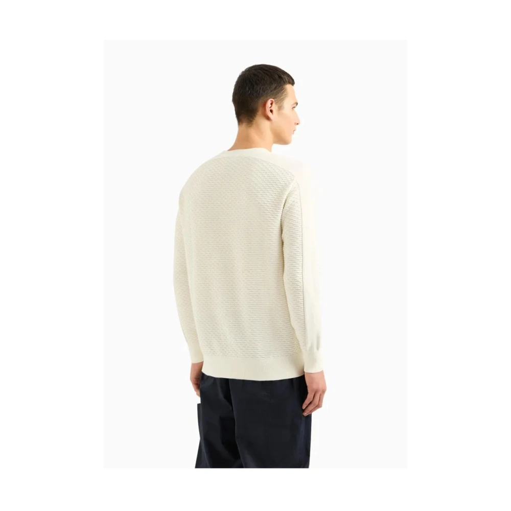 Armani Exchange Katoenen Crewneck Sweater White Heren