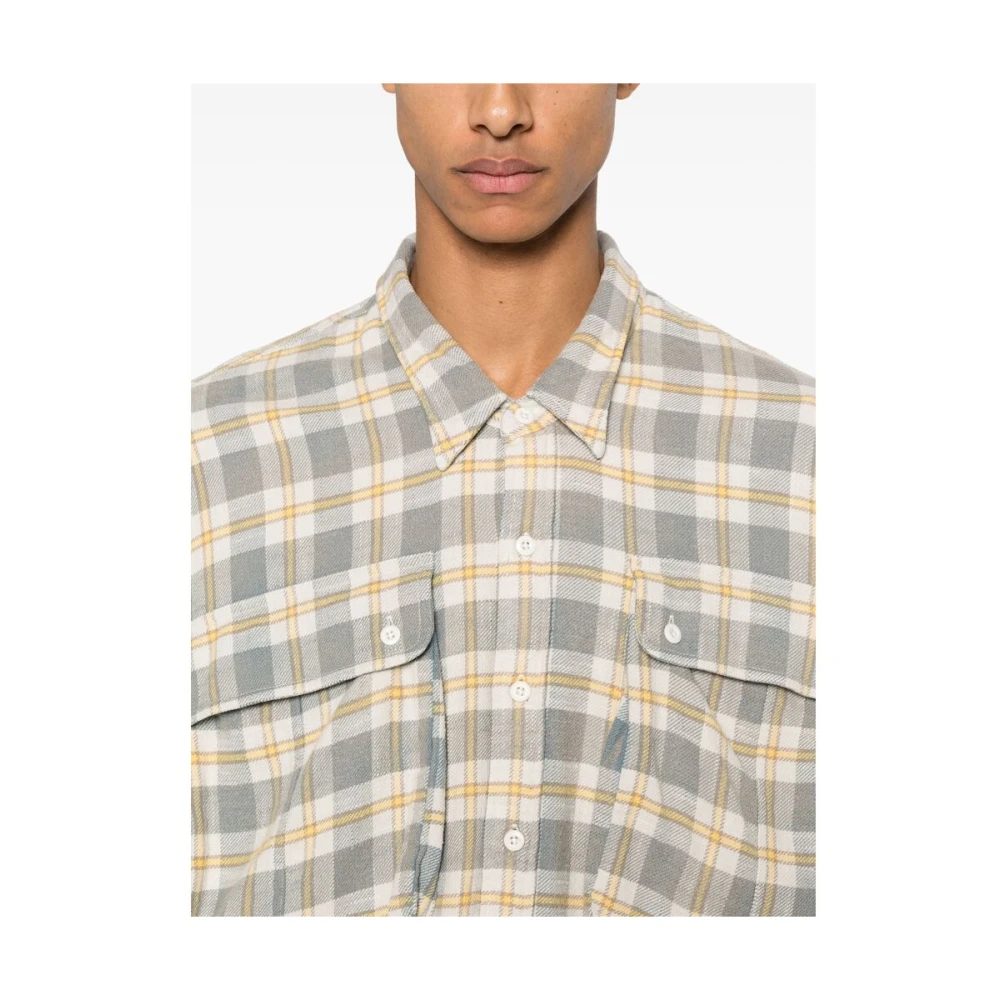 R13 Ecru Button-Up Drop Shoulder Shirt Beige Heren