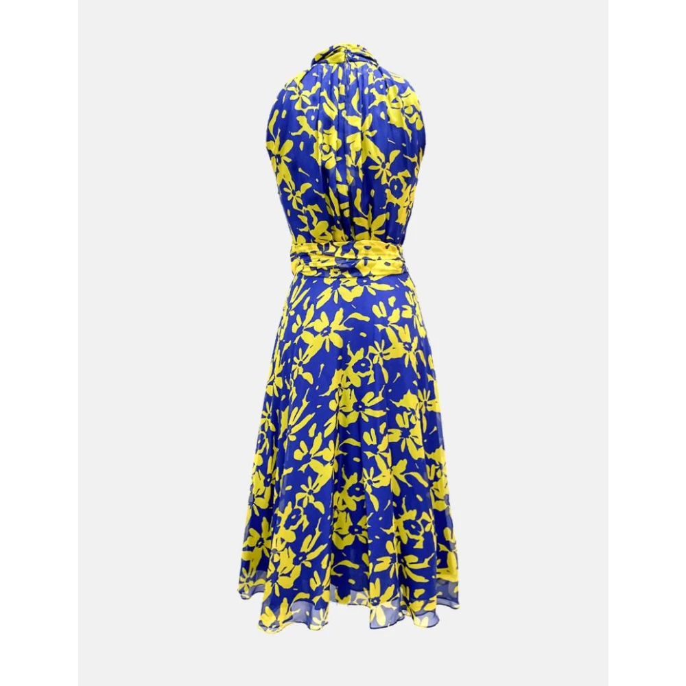 Carolina Herrera Bloemen Halter Zijden Jurk Multicolor Dames