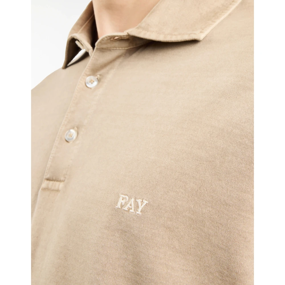 Fay Beige T-shirts en Polos Beige Heren