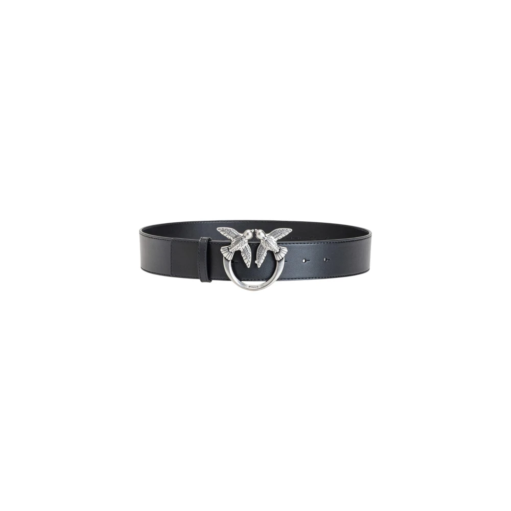 Pinko Black Alta Love Birds In Pelle Belt - Female - Belts - S - Accessories
