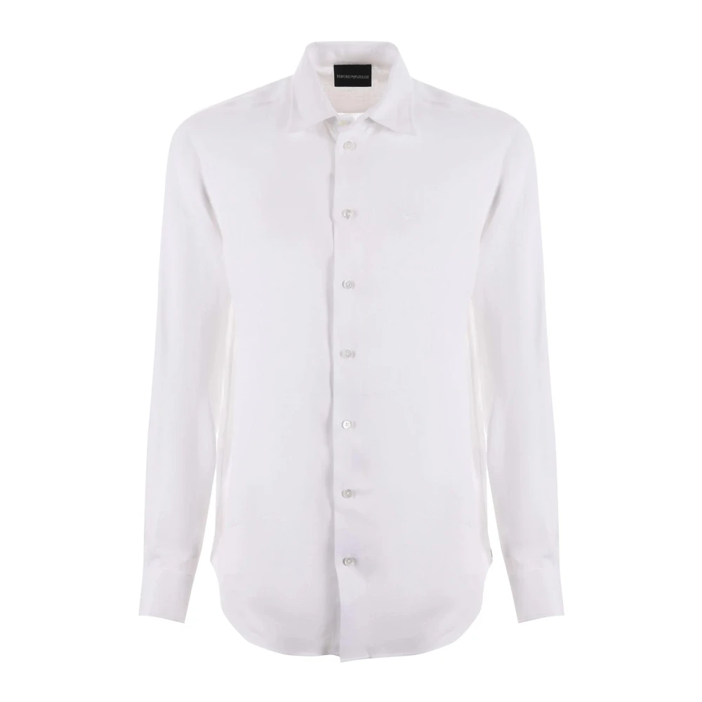 Emporio Armani Overhemd met knoopsluiting en lange mouwen White Heren