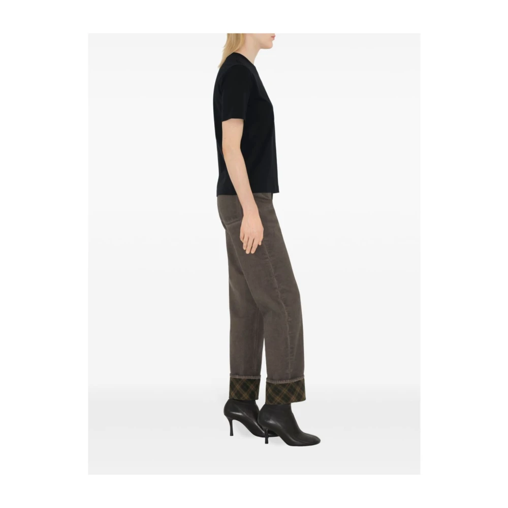 Burberry Zwart Paardenlogo Grijze T-shirt Black Dames