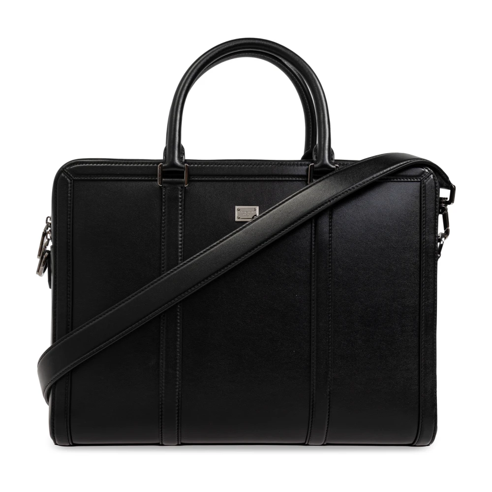 Dolce & Gabbana Läder Portfölj Black, Herr