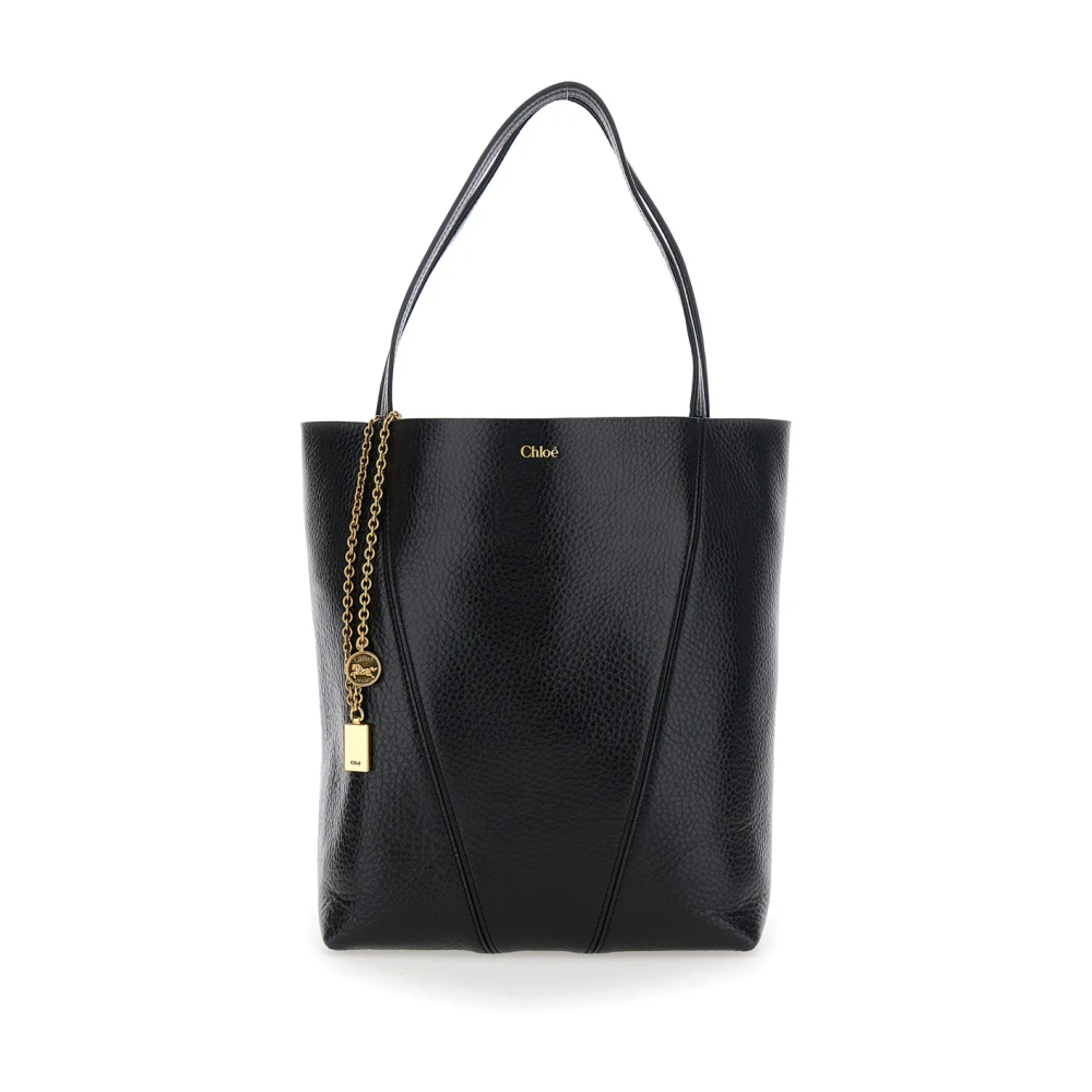 Chloé Zwarte schoudertas met metalen logo Black Dames