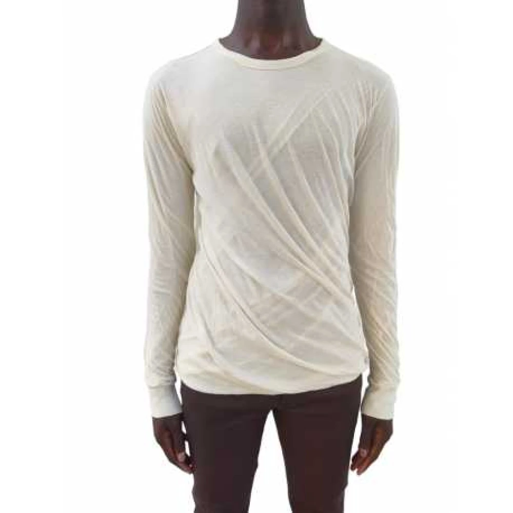 Rick Owens Double Long Sleeve T-shirt Natural Ecru Beige Heren