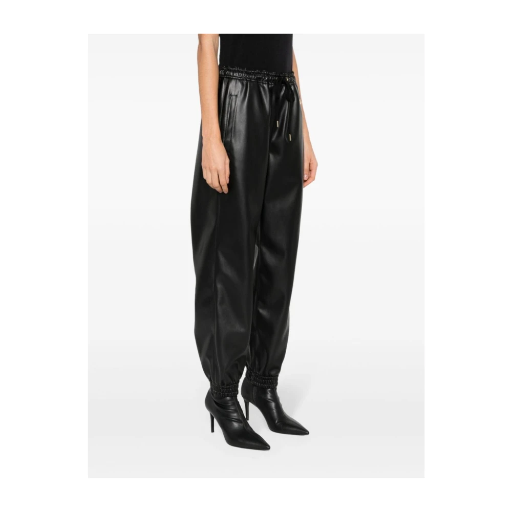 Stella Mccartney Zwarte Imitatieleren Broek Black Dames