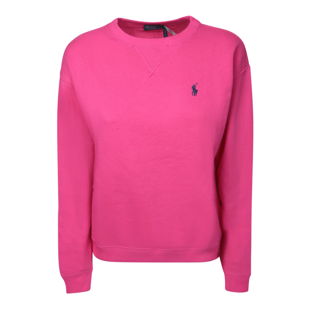 Polo Ralph Lauren Fuchsia Katoenen Sweatshirt met Geborduurd Logo Pink Dames