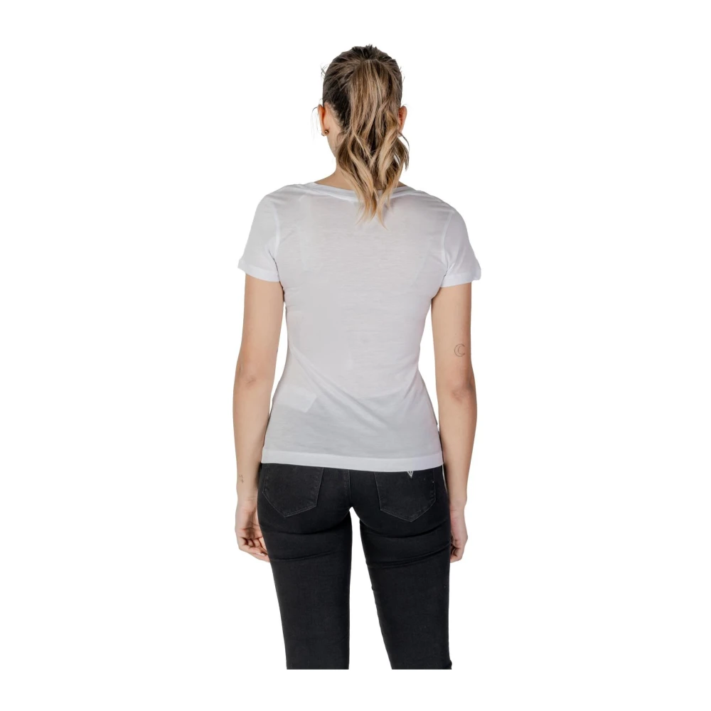 Guess Witte V-Hals Lyocell T-Shirt White Dames