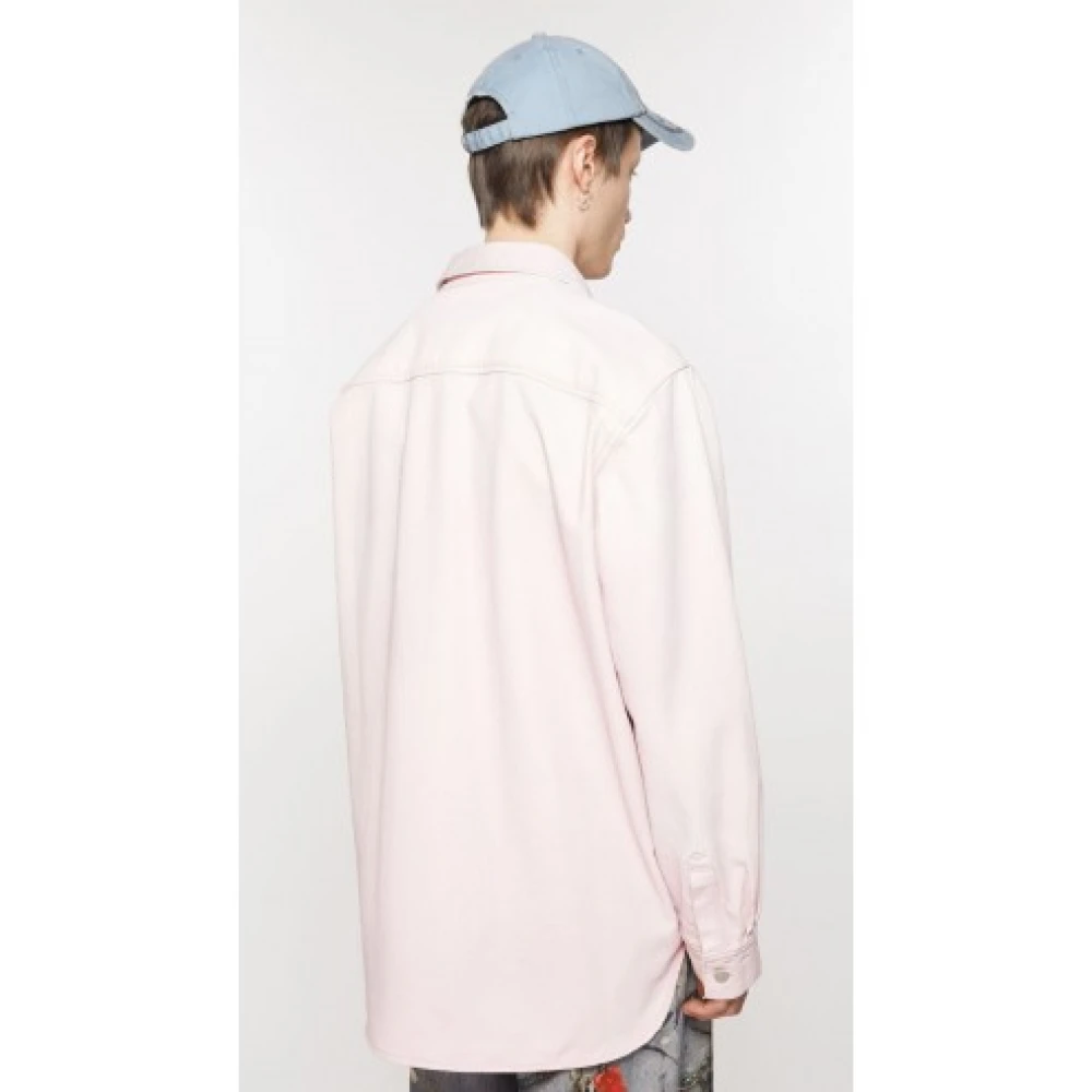 Acne Studios Denim Roze Button-Up Shirt Unisex Pink Heren