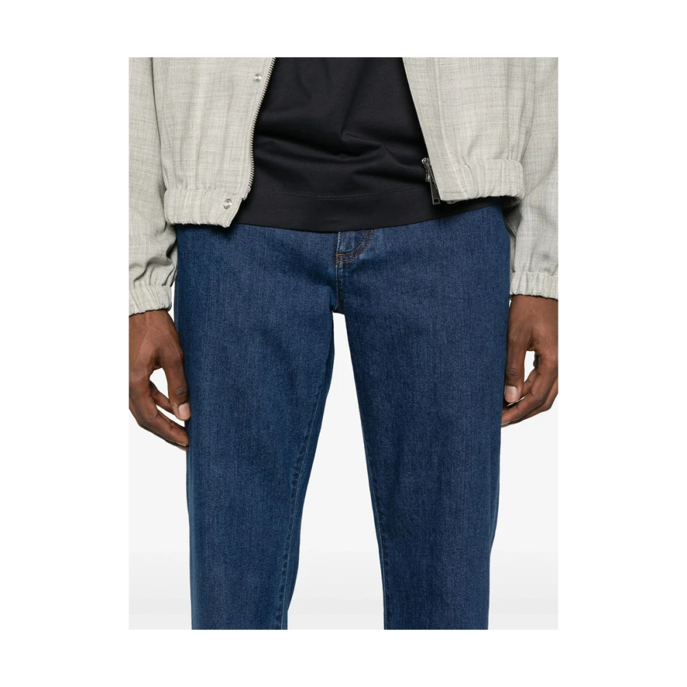 Ermenegildo Zegna Indigo Blauwe Klassieke Vijf Zak Jeans Blue Heren