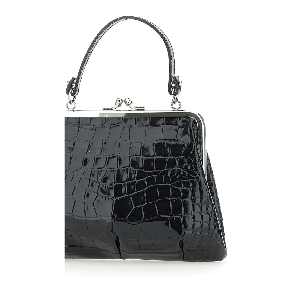 Vivienne Westwood Vintage Croc-Print Granny Frame Portemonnee Clutch Black Dames