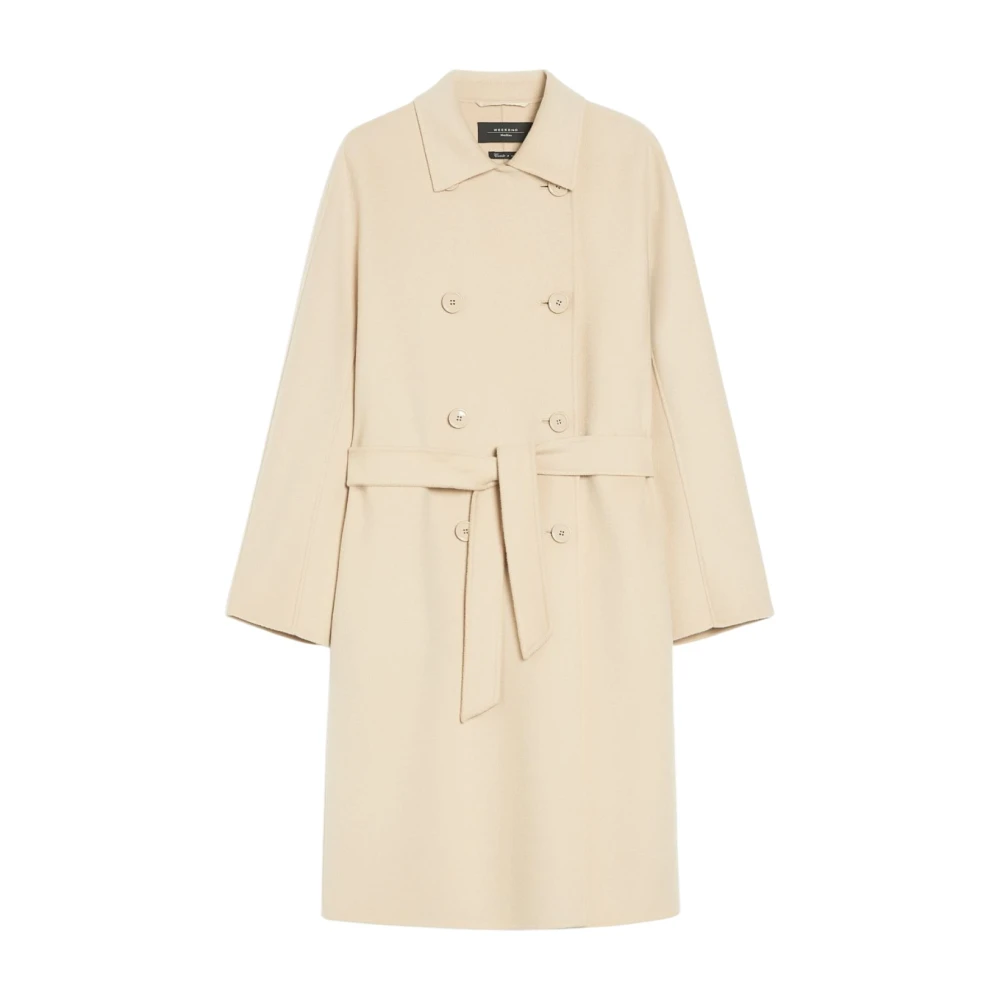 Max Mara Weekend Elegant ullblandad kappa med bälte Beige, Dam