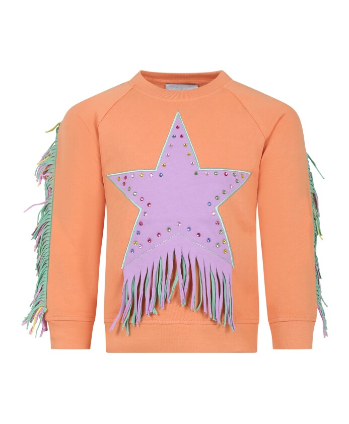 sweatshirt-orange-a-etoile-a-franges