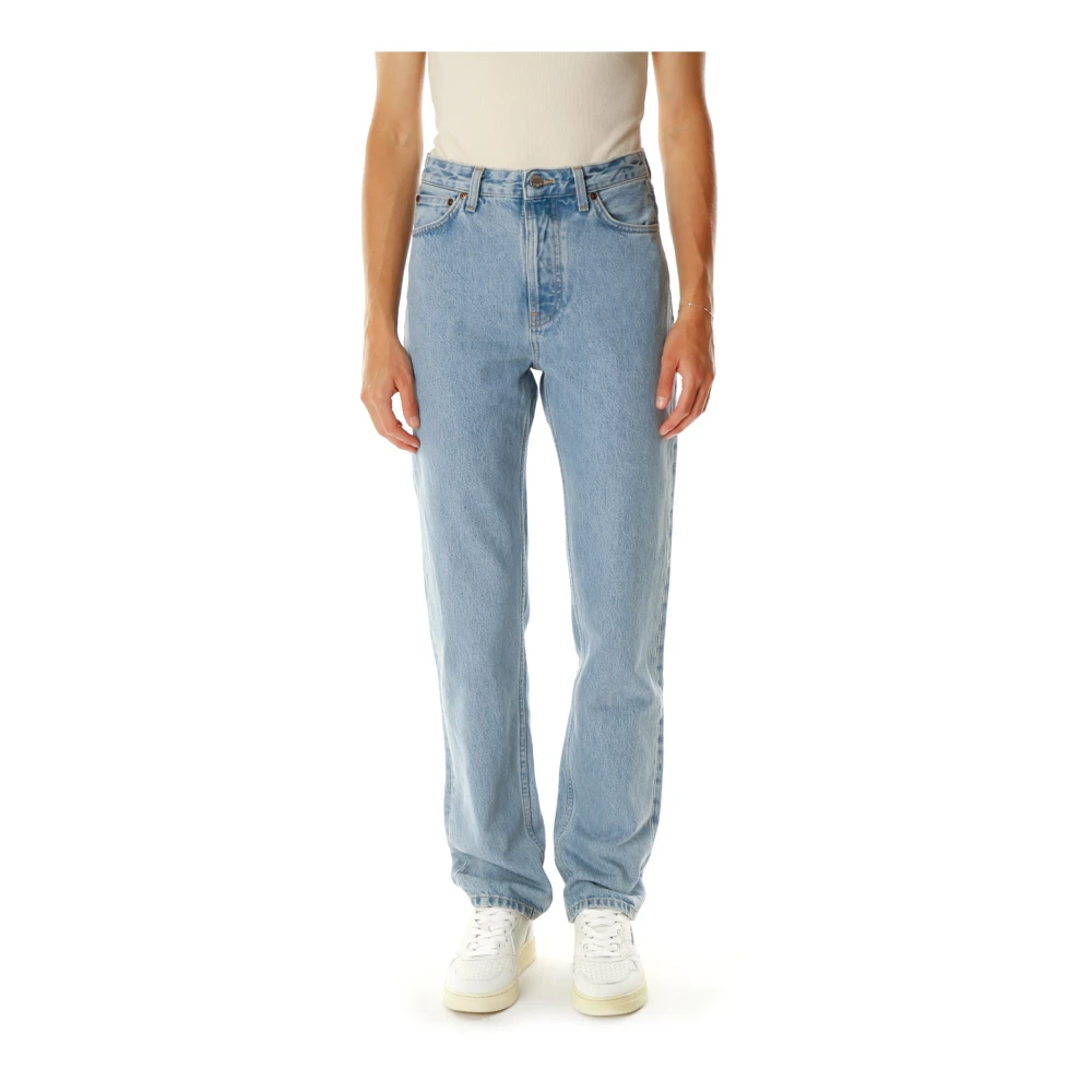 Nudie Jeans High Waist Straight Fit Jeans Blue Dames