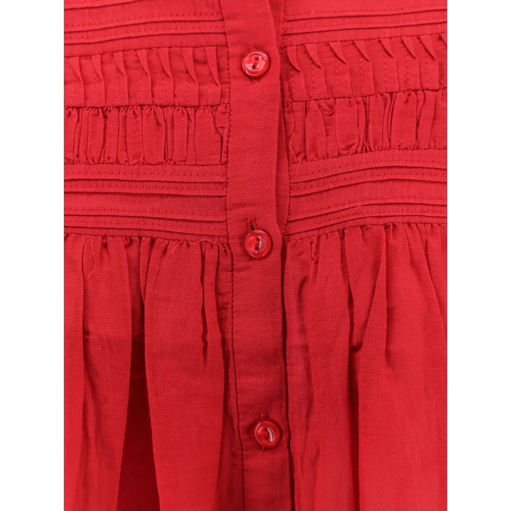Isabel Marant Étoile Biologisch Katoen Viscose Shirt met Knopen Red Dames