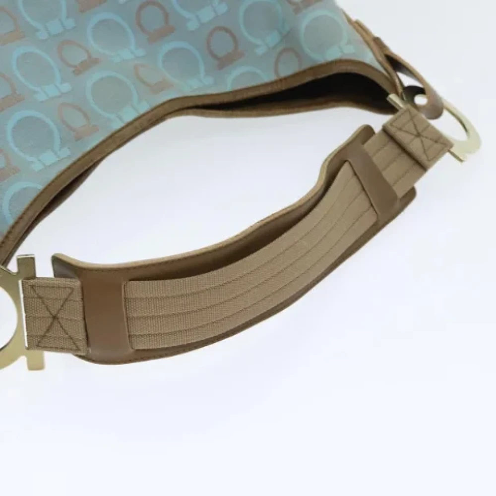 Salvatore Ferragamo Pre-owned Canvas shoulder-bags Blue Dames