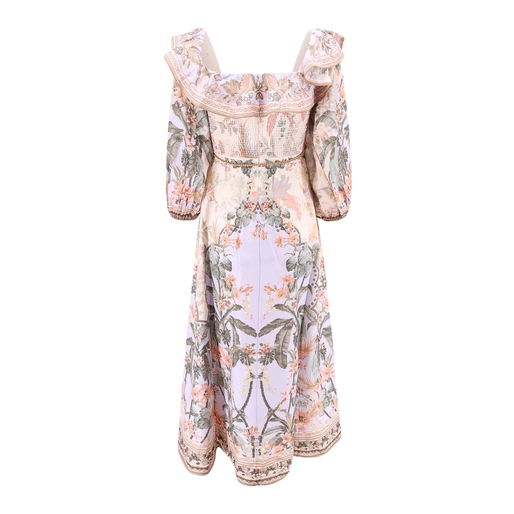 Zimmermann Multicolor Off-Shoulder Linnen Jurk Multicolor Dames