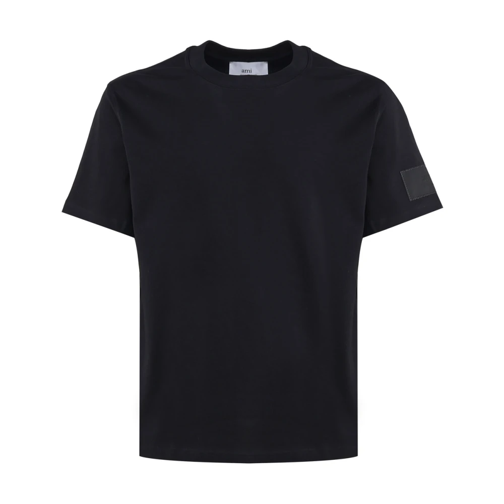 Ami Paris Zwarte T-shirts en Polos met 98% Katoen Black Heren