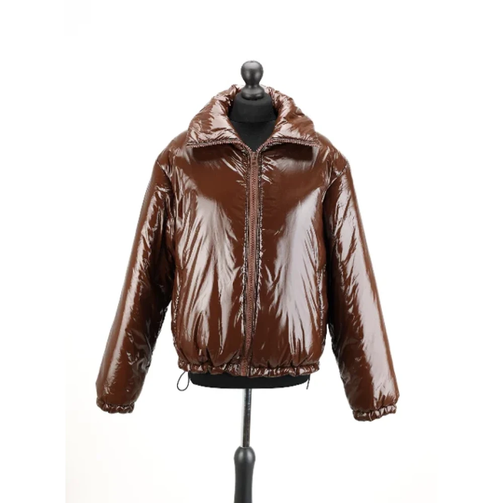 Acne Studios Pre-owned Nylon outerwear Brown Dames