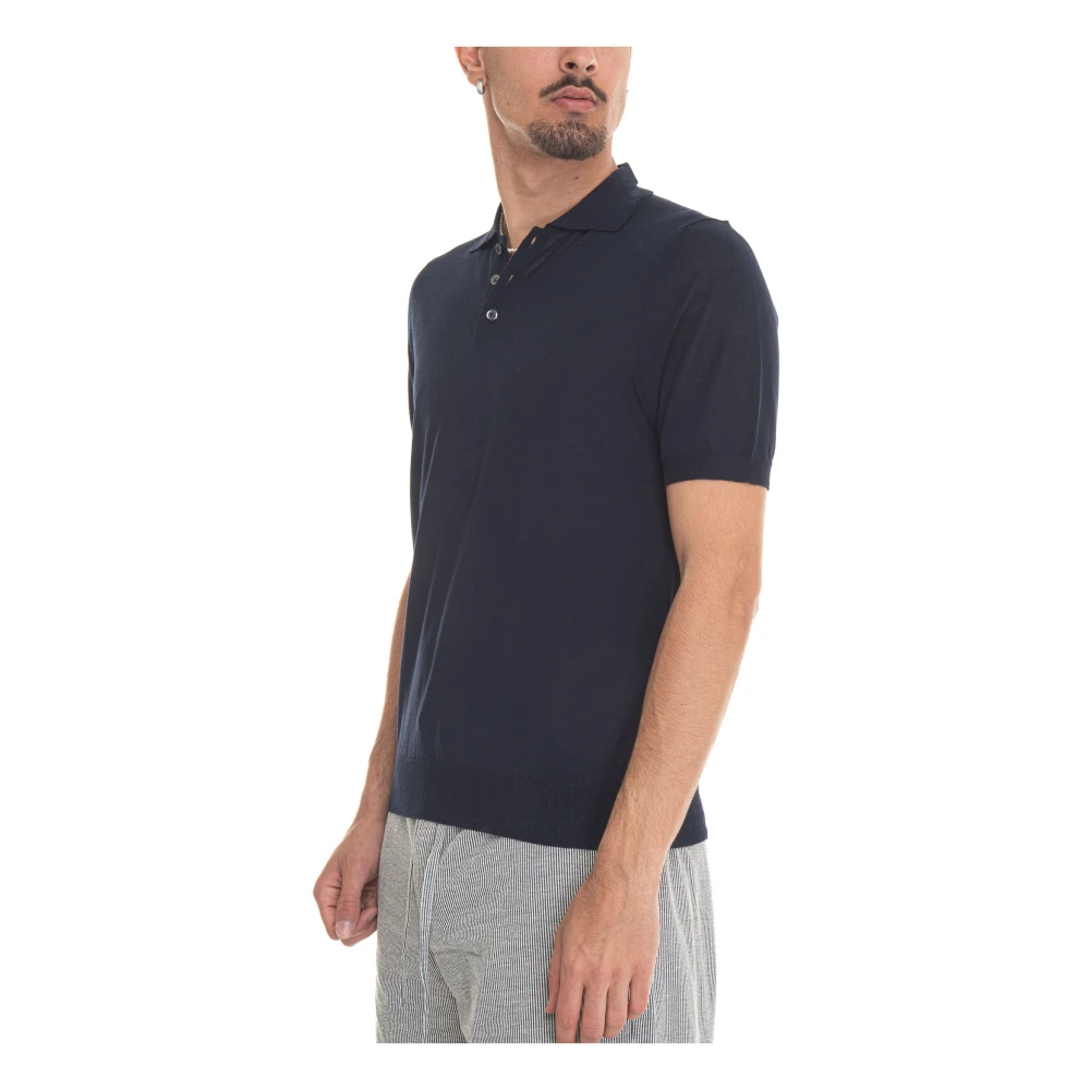 Hindustrie Lichtgewicht Katoenen Poloshirt Blue Heren