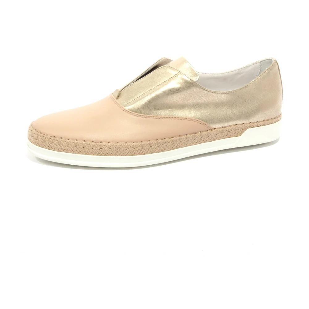 Tod's Beige Rafia Läderskor, Tillverkade I Italien