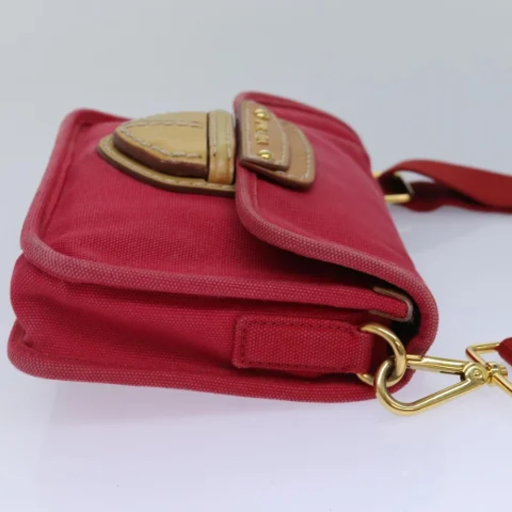 Prada Vintage Pre-owned Canvas prada-bags Red Dames