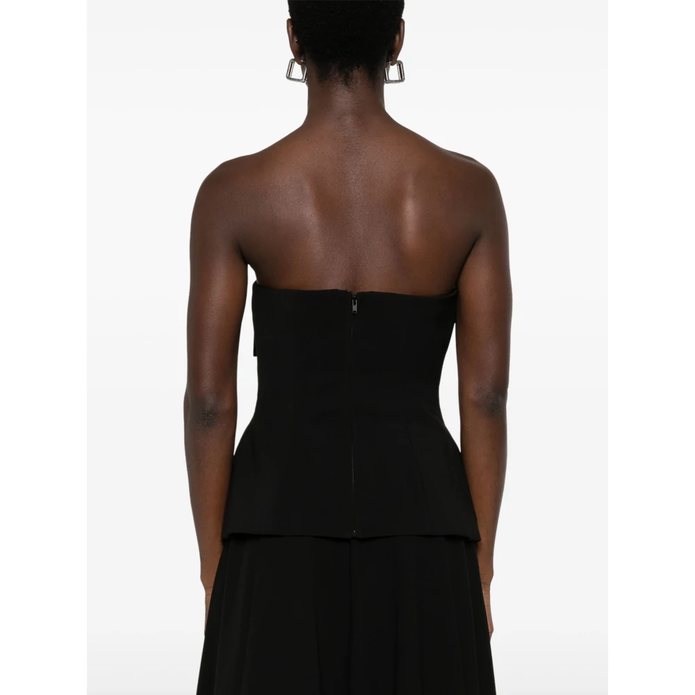 Self Portrait Bow Bandeau Top met Rits Black Dames