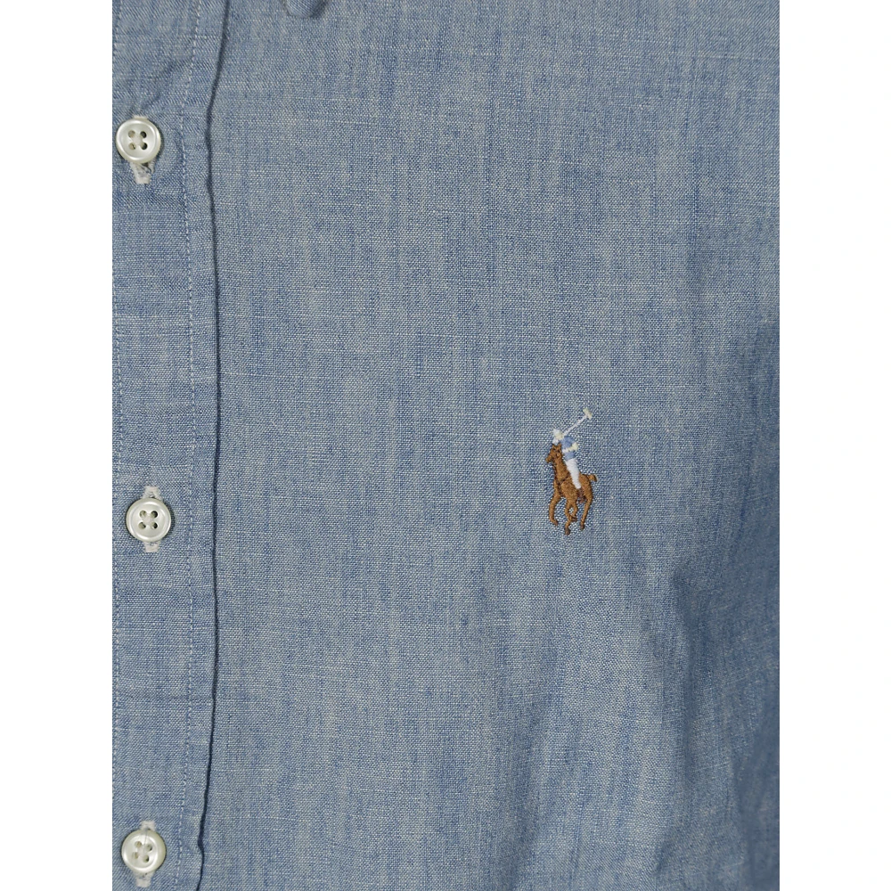 Polo Ralph Lauren Chambray Katoenen Overhemd Blue Heren