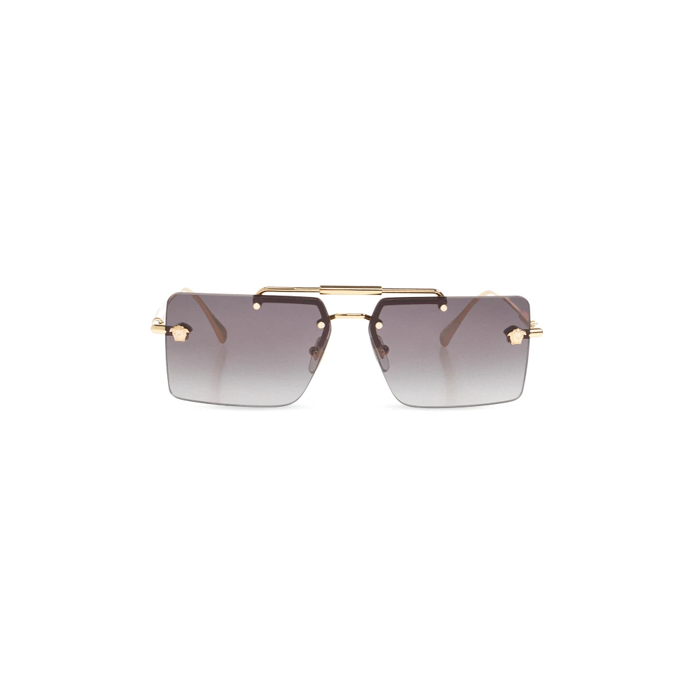 Versace Rectangular Sunglasses With Double Bridge - Unisex - Sunglasses - Yellow - 60 Mm - Accessories - Image 6