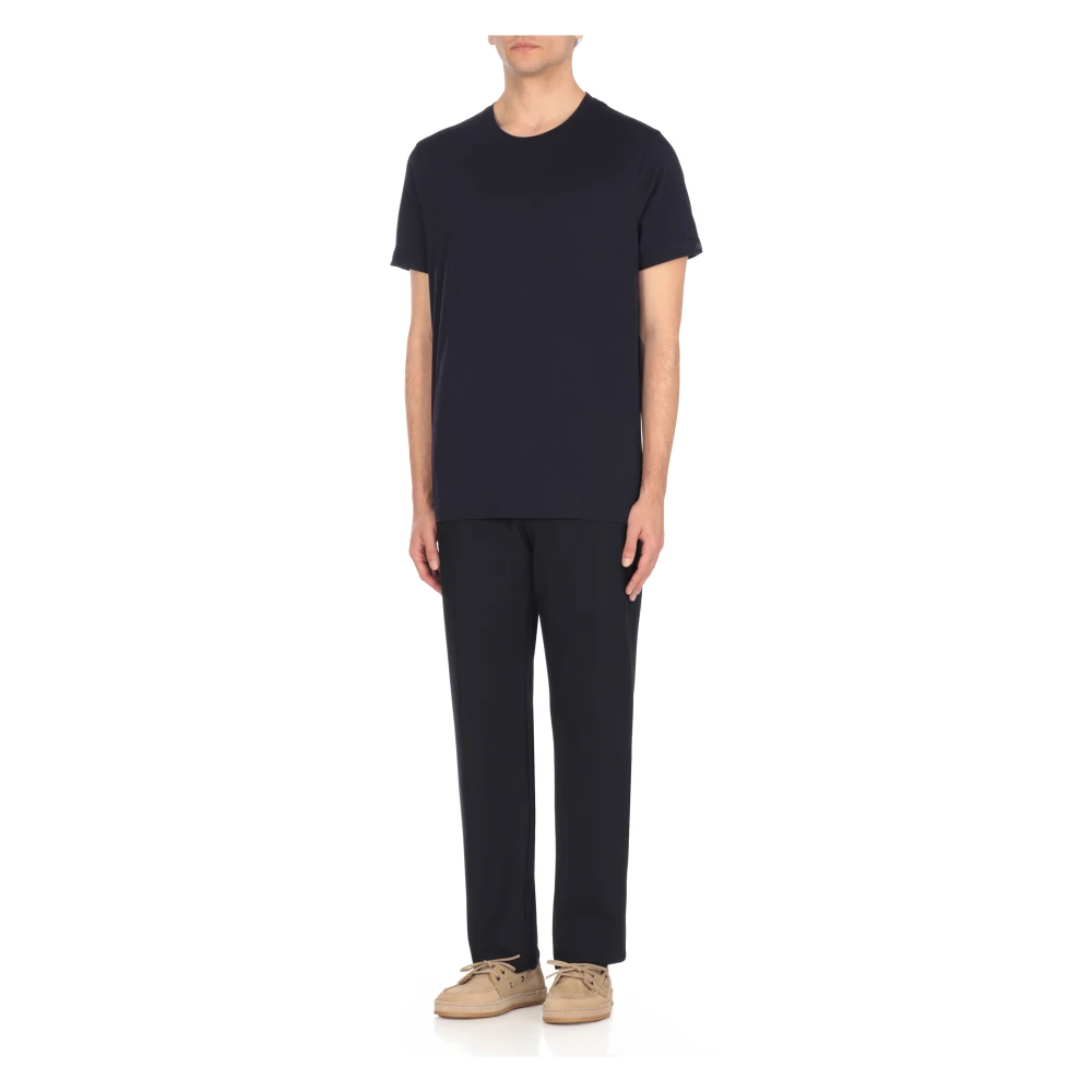 Fay Blauwe Crewneck T-shirt en Polo Blue Heren