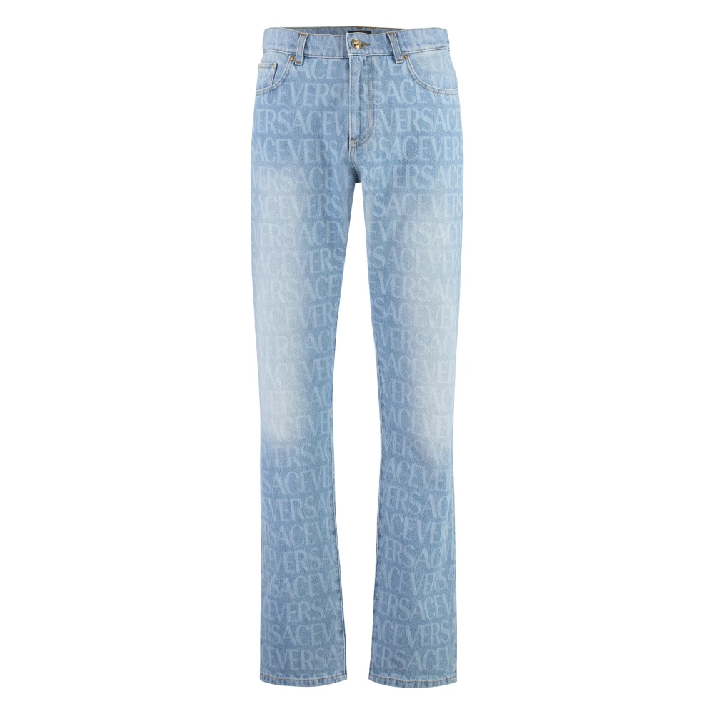 Versace Barok Silhouet Jeans Blue Heren
