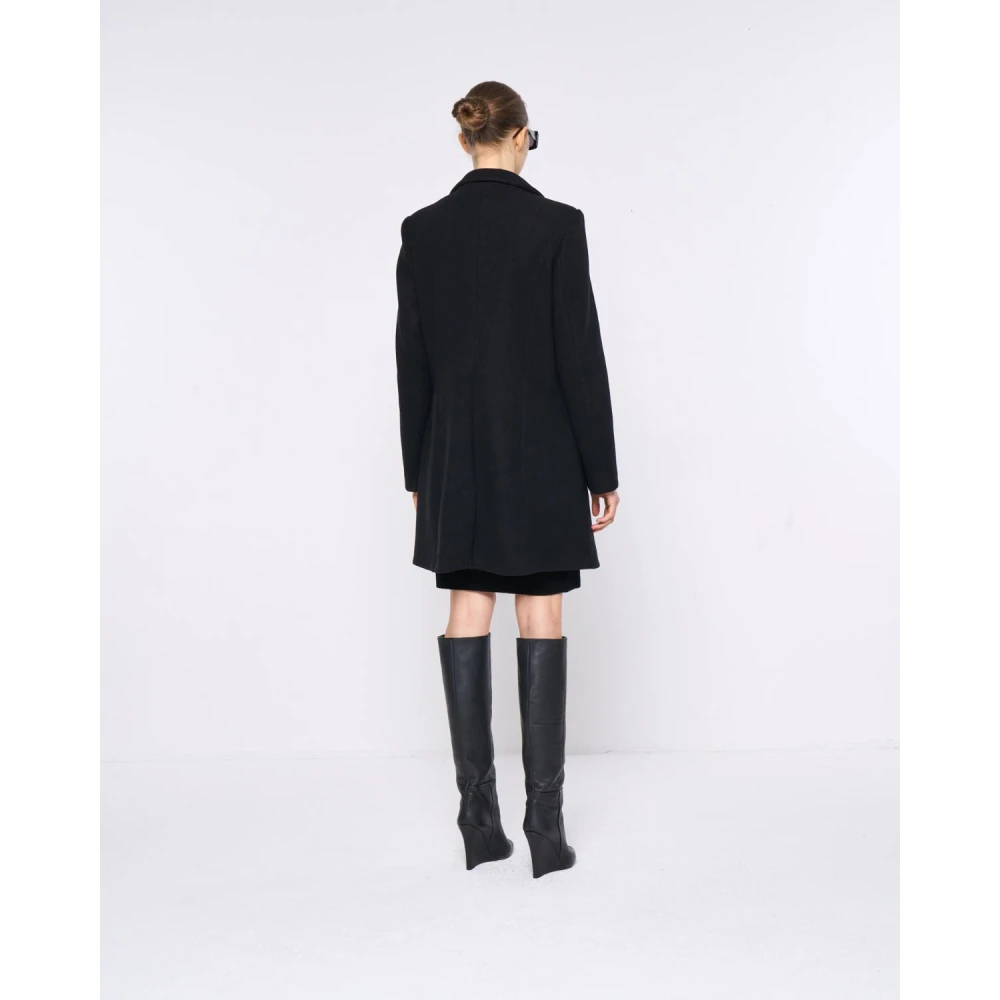 Silvian Heach Klassieke Reversjas met zijzakken Black Dames