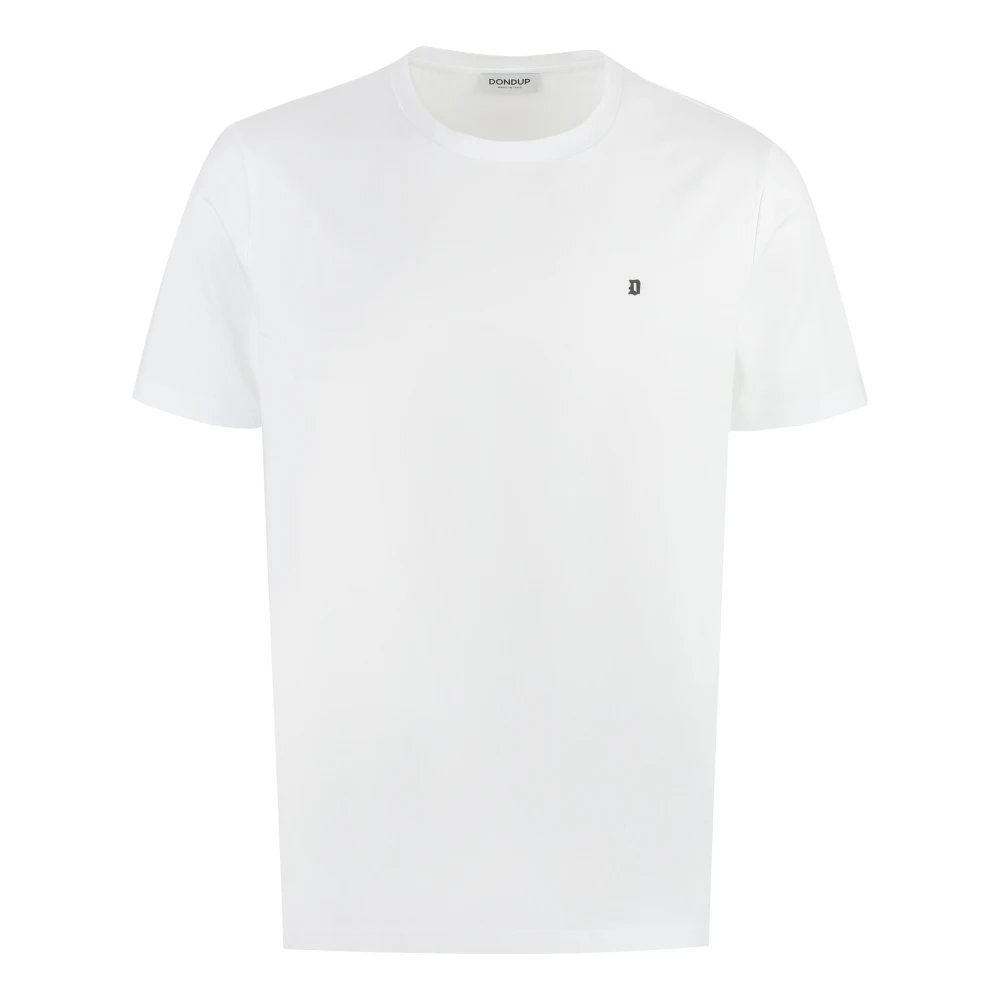 Dondup Men's White T-Shirts, Xl, Regular-Fit Crew-Neck T-Shirt