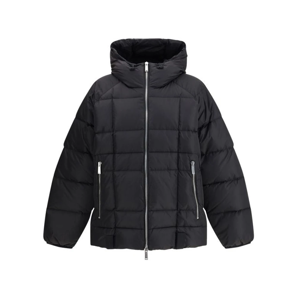 Dsquared2 Men's Black Down Jackets, M, 3D Long Nylon Down Jacket